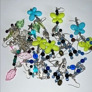 Handmade Costume Jewelry - 13 pairs of earrings and 5 bracelets